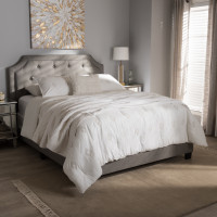 Baxton Studio CF8747-J-Light Grey-Full Willis Modern and Contemporary Light Grey Fabric Upholstered Full Size Bed